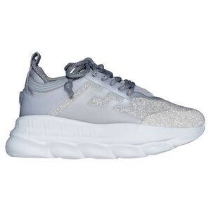 Versace Chain Reaction Reflective Silver Crystal Rhinestone sneaker